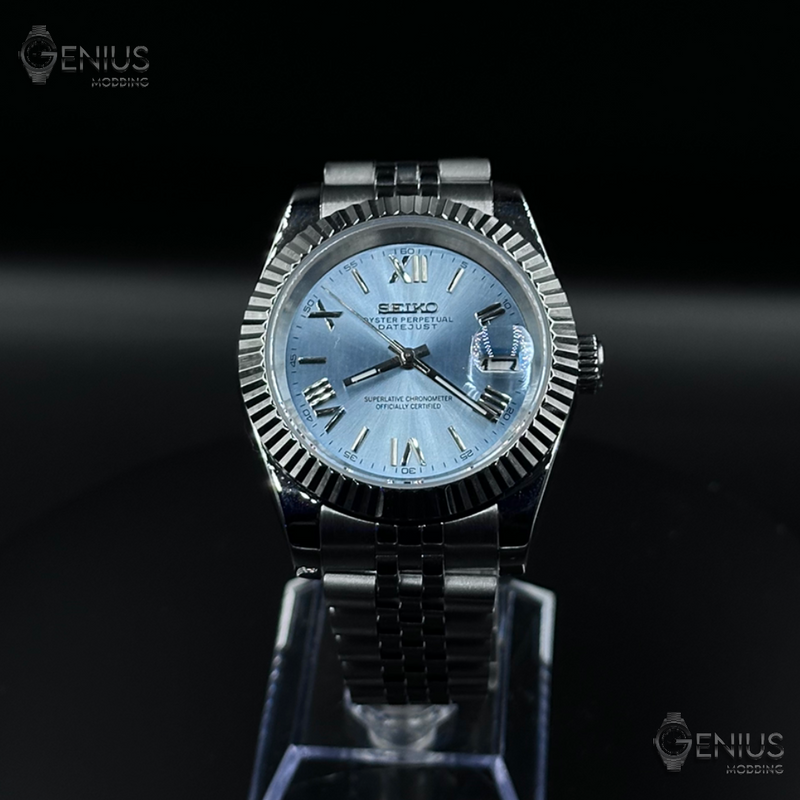 Seiko Mod DateJust Ice Blue | Seiko Mod Ice Blue | GENIUS MODDING