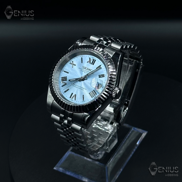 Seiko Mod DateJust Ice Blue | Seiko Mod Ice Blue | GENIUS MODDING