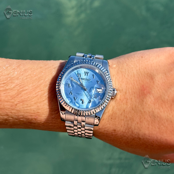 Seiko Mod Datejust | Seiko Mod Datejust Blue | GENIUS MODDING