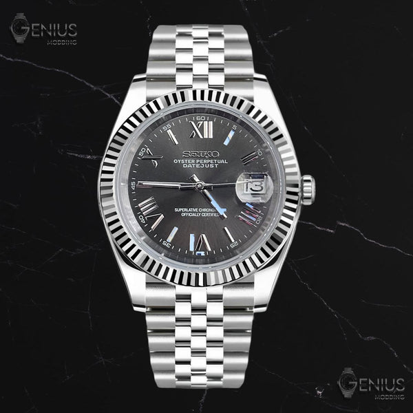 Seiko Mod DateJust Gris Foncé | GENIUS MODDING